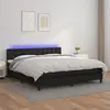Image de vidaXL Sommier à lattes de lit avec matelas et LED Noir 160x200cm