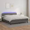 Image de vidaXL Sommier à lattes de lit avec matelas et LED Gris 160x200 cm