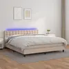 Image de vidaXL Sommier à lattes de lit avec matelas LED Cappuccino 160x200 cm