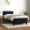Image de vidaXL Sommier à lattes de lit avec matelas LED Noir 80x200cm Velours