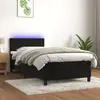 Image de vidaXL Sommier à lattes de lit avec matelas LED Noir 90x200 cm Velours