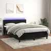 Image de vidaXL Sommier à lattes de lit avec matelas LED Noir 140x190cm Velours