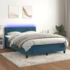 Image de vidaXL Sommier à lattes de lit avec matelas LED Bleu foncé 140x190 cm