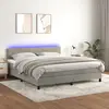 Image de vidaXL Sommier à lattes de lit avec matelas LED Gris clair 160x200 cm