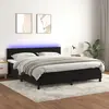 Image de vidaXL Sommier à lattes de lit avec matelas LED Noir 180x200cm Velours