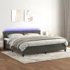 Image de vidaXL Sommier à lattes de lit avec matelas LED Gris foncé 200x200 cm