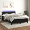Image de vidaXL Sommier à lattes de lit avec matelas LED Noir 140x190cm Velours