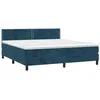 Image de vidaXL Sommier à lattes de lit avec matelas LED Bleu foncé 180x200 cm