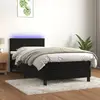 Image de vidaXL Sommier à lattes de lit avec matelas et LED Noir 90x200 cm