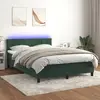 Image de vidaXL Sommier à lattes de lit avec matelas LED Vert foncé 140x190 cm