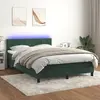 Image de vidaXL Sommier à lattes de lit avec matelas LED Vert foncé 140x200 cm