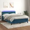 Image de vidaXL Sommier à lattes de lit avec matelas LED Bleu foncé 140x200 cm