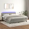 Image de vidaXL Sommier à lattes de lit avec matelas LED Gris clair 160x200 cm