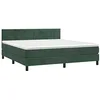 Image de vidaXL Sommier à Lattes de Lit avec Matelas et LED, Lit Rembourré, Lit Double, Lit Adulte de Chambre à Coucher Intérieur, Moderne, Vert Foncé 180x200 cm