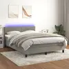 Image de vidaXL Sommier à lattes de lit avec matelas LED Gris clair 140x190 cm