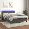 Image de vidaXL Sommier à lattes de lit avec matelas LED Gris foncé 140x200 cm
