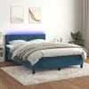 Image de vidaXL Sommier à lattes de lit avec matelas LED Bleu foncé 140x200 cm