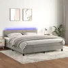 Image de vidaXL Sommier à lattes de lit avec matelas LED Gris clair 160x200 cm