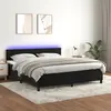 Image de vidaXL Sommier à lattes de lit avec matelas et LED Noir 160x200 cm