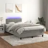 Image de vidaXL Sommier à lattes de lit avec matelas LED Gris clair 120x200 cm