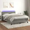 Image de vidaXL Sommier à lattes de lit avec matelas LED Gris clair 140x200 cm