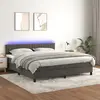 Image de vidaXL Sommier à lattes de lit avec matelas LED Gris foncé 180x200 cm