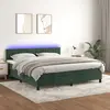 Image de vidaXL Sommier à lattes de lit avec matelas LED Vert foncé 180x200 cm