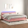 Image de vidaXL Sommier à lattes de lit avec matelas et LED Rose 200x200 cm