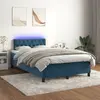 Image de vidaXL Sommier à lattes de lit avec matelas LED Bleu foncé 120x200 cm