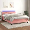 Image de vidaXL Sommier à lattes de lit avec matelas et LED Rose 140x190 cm