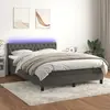 Image de vidaXL Sommier à lattes de lit avec matelas LED Gris foncé 140x200 cm