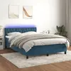 Image de vidaXL Sommier à lattes de lit avec matelas LED Bleu foncé 140x200 cm