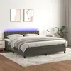 Image de vidaXL Sommier à lattes de lit avec matelas LED Gris foncé 160x200 cm