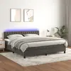 Image de vidaXL Sommier à lattes de lit avec matelas LED Gris foncé 180x200 cm