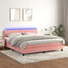 Image de vidaXL Sommier à lattes de lit avec matelas et LED Rose 180x200 cm