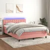 Image de vidaXL Sommier à lattes de lit avec matelas et LED Rose 140x190 cm