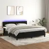 Image de vidaXL Sommier à lattes de lit avec matelas et LED Noir 160x200 cm