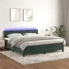 Image de vidaXL Sommier à lattes de lit matelas et LED Vert foncé 160x200 cm