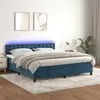 Image de vidaXL Sommier à lattes de lit matelas et LED Bleu foncé 160x200 cm