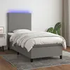Image de vidaXL Sommier à lattes de lit avec matelas et LED Gris foncé 80x200cm