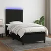 Image de vidaXL Sommier à lattes de lit avec matelas et LED Noir 90x200cm Tissu