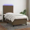 Image de vidaXL Sommier à lattes de lit et matelas LED Marron foncé 100x200 cm