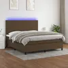 Image de vidaXL Sommier à lattes de lit et matelas LED Marron foncé 160x200 cm
