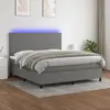 Image de vidaXL Sommier à lattes de lit et matelas et LED Gris foncé 180x200 cm