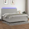 Image de vidaXL Sommier à lattes de lit et matelas et LED Gris clair 200x200 cm