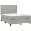 Image de vidaXL Sommier à lattes de lit et matelas et LED Gris clair 140x190 cm