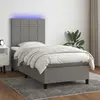 Image de vidaXL Sommier à lattes de lit avec matelas et LED Gris foncé 80x200cm
