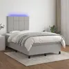 Image de vidaXL Sommier à lattes de lit et matelas et LED Gris clair 120x200 cm