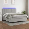 Image de vidaXL Sommier à lattes de lit et matelas et LED Gris clair 160x200 cm