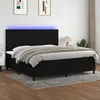 Image de vidaXL Sommier à lattes de lit et matelas et LED Noir 200x200 cm Tissu